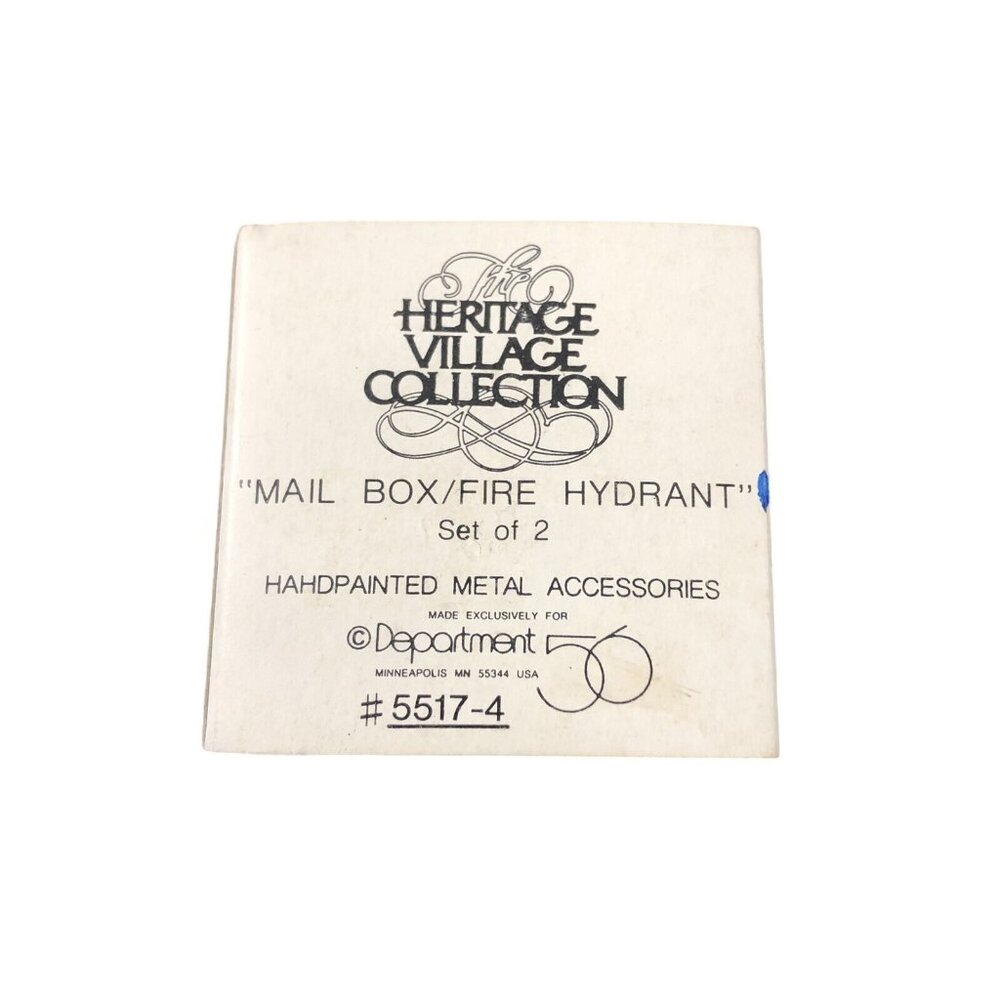 Department 56 MAIL BOX / FIRE HYDRANT (Set of 2) Heritage Village Acces. 5517-4
